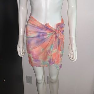 TINIBIKINI tie dye sheer sarong bikini coverup skirt shawl